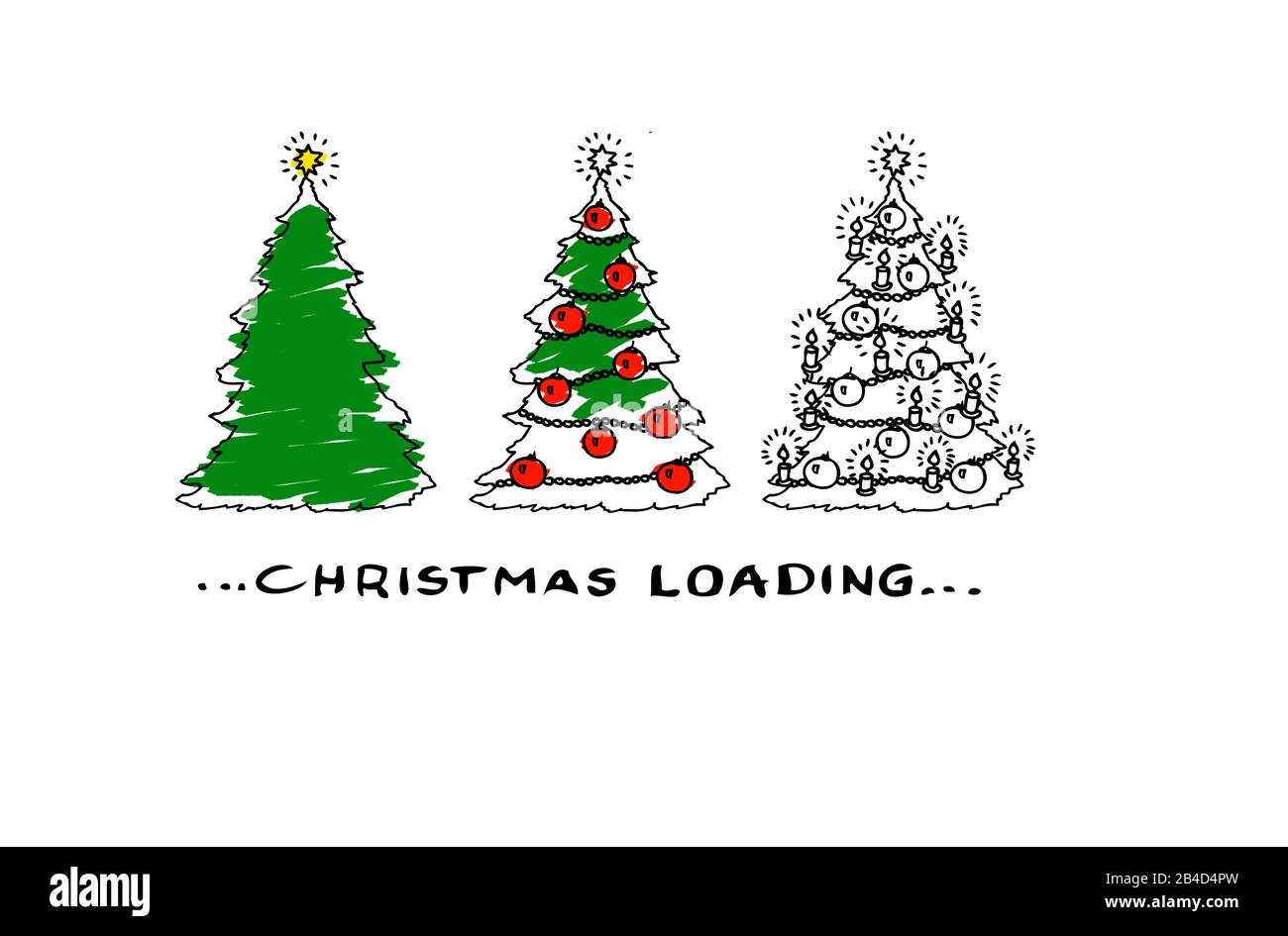 Christmas loading and Christmas trees Stock Photo