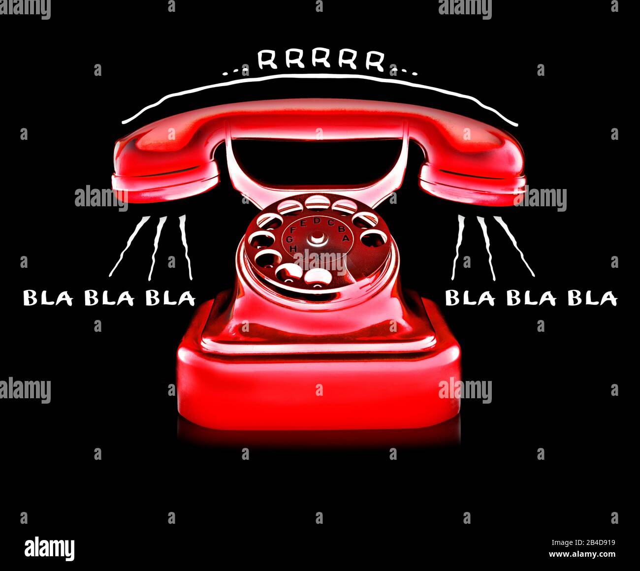 Red nostalgic phone Stock Photo