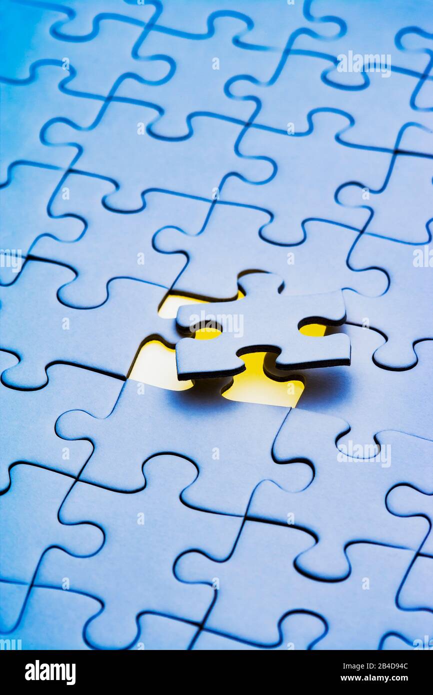 Fehlendes Puzzelteil in einem Puzzlespiel Stock Photo