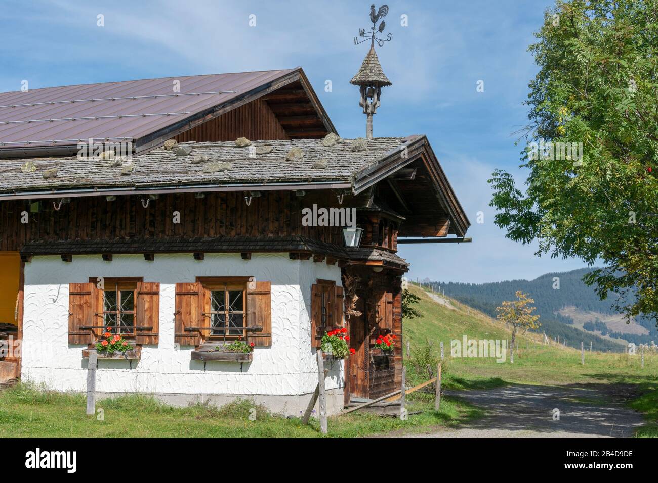 Austria, Saalbach-Hinterglemm, old farmhouse. Stock Photo