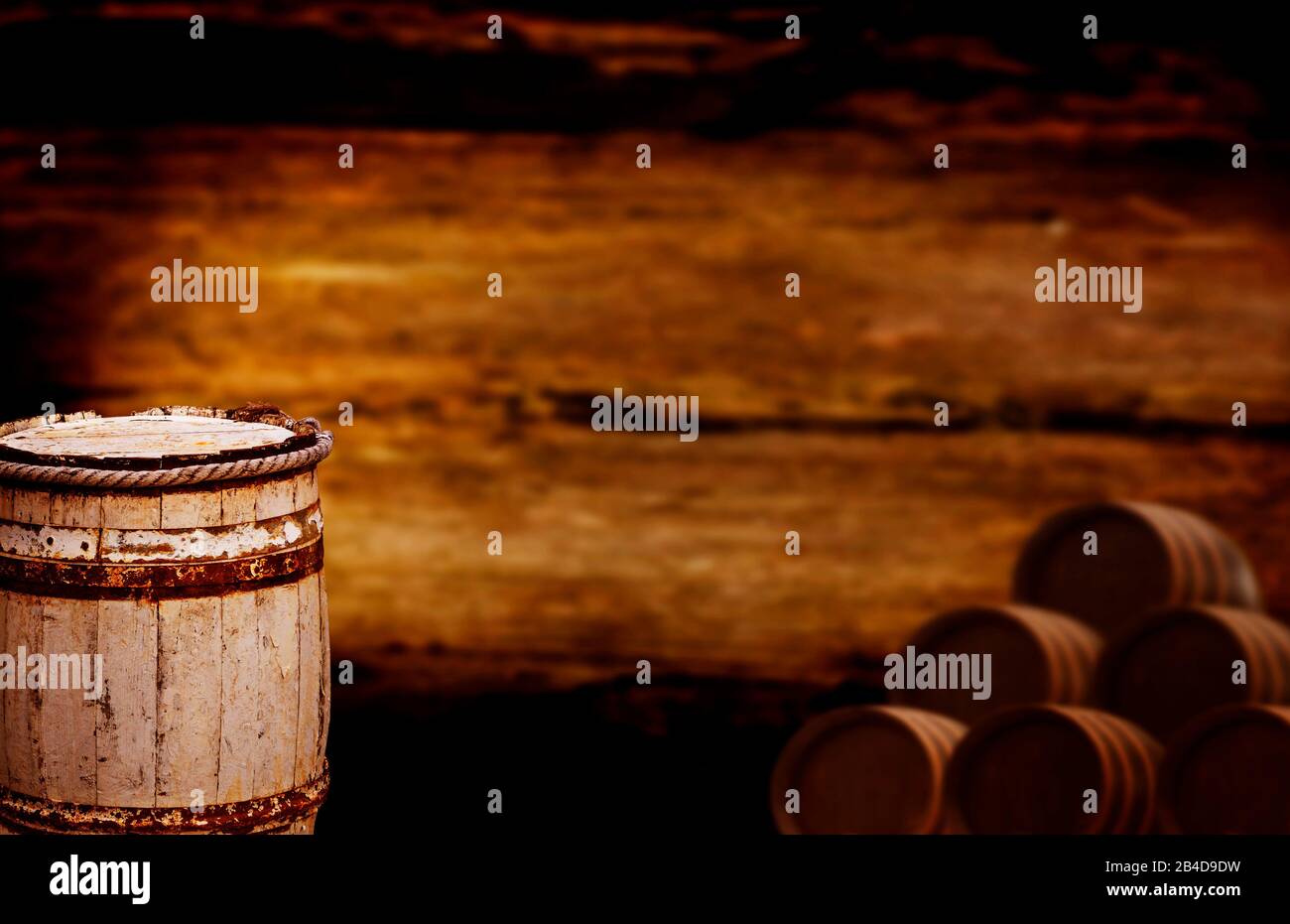 Background whiskey barrels Stock Photo - Alamy