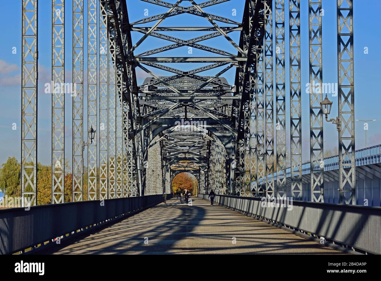 Europe, Germany, Hamburg, Alte Harburger Elbbrücke, steel construction, built between 1897 and 1899, Stock Photo