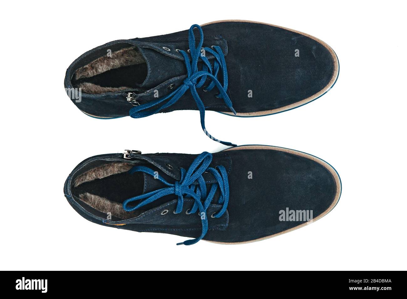 Pair of leather men's shoes isolated on white background Stock Photo ...