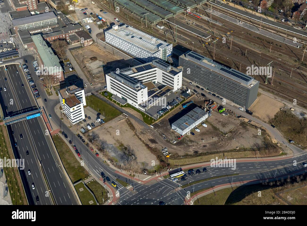 Luftbild, State Office for Nature, Environment and Consumer Protection (LANUV), Duisburg, Ruhr area, North Rhine-Westphalia, Germany, Stock Photo