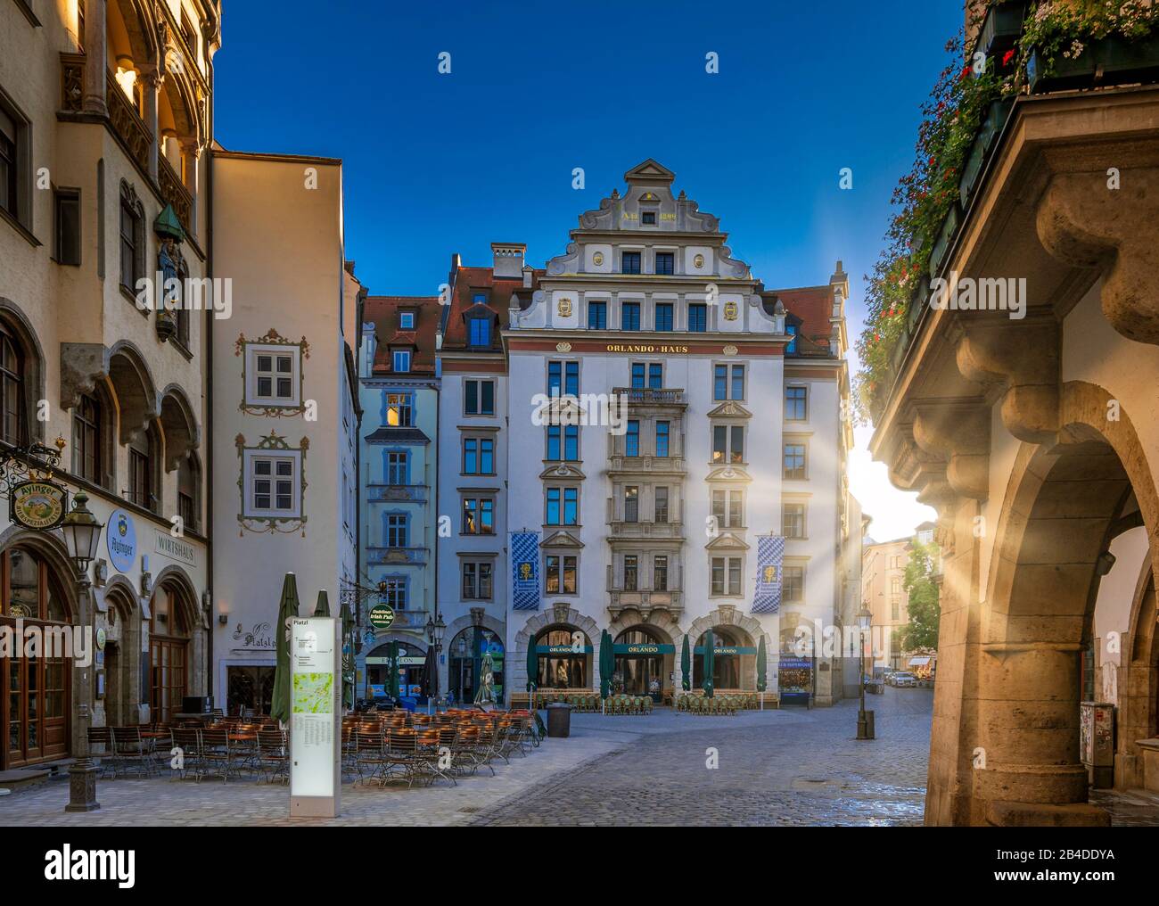 Orlando-Haus am Platzl, Munich, Upper Bavaria, Bavaria, Germany, Europe Stock Photo