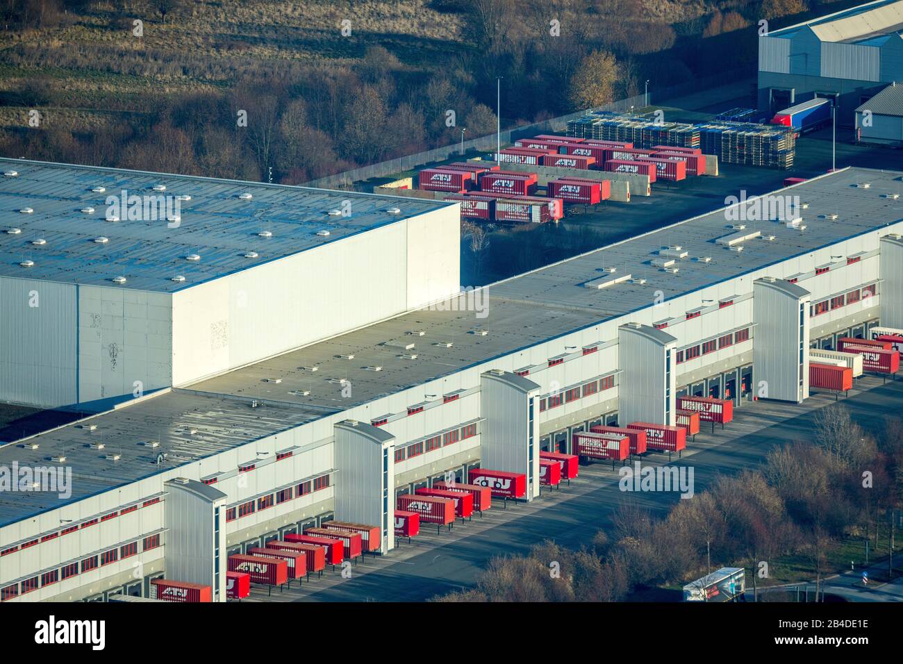 Aerial view, Loading ramps, Warehouse ATU, Hansering, Werl, Soester