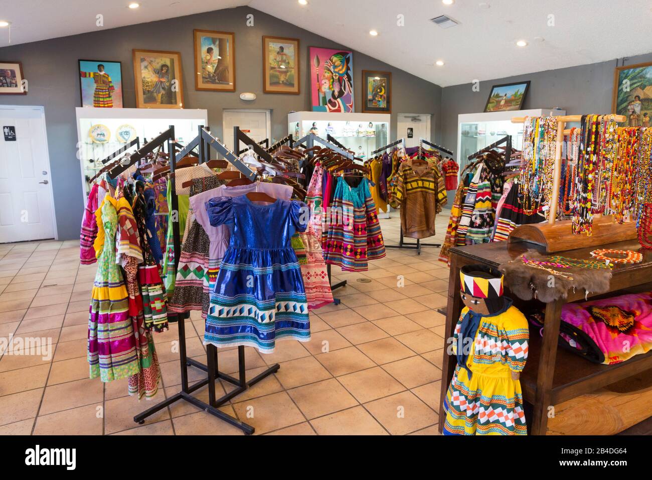 Clothing and Souvenir Shop, Miccosukee, Indian Village, Everglades National Park, Florida, USA, North America Stock Photo