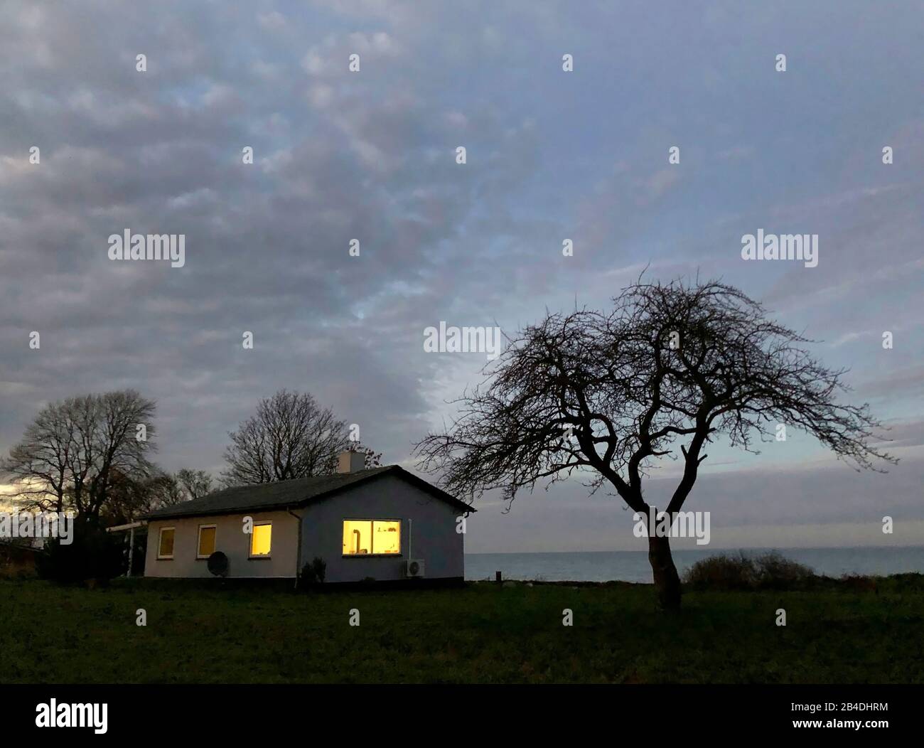 Haus, Als, Alsen, Insel, Landschaft, Dänemark Stock Photo