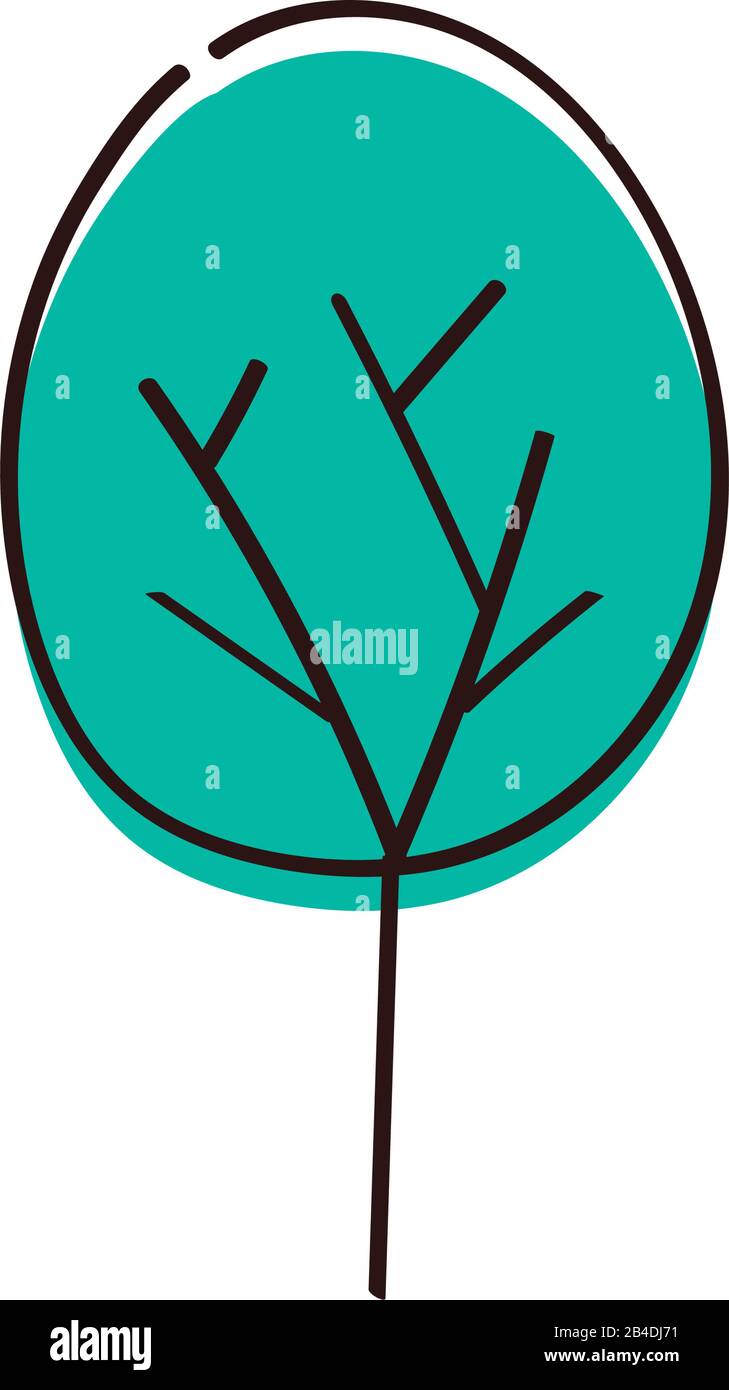 tree plant nature hand draw style icon Stock Vector Image & Art - Alamy