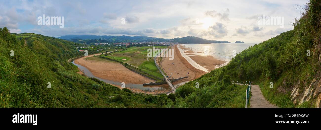 Landschaft, Küste, Meer, Ausblick auf Zarautz, Baskenland, Spanien Stock Photo