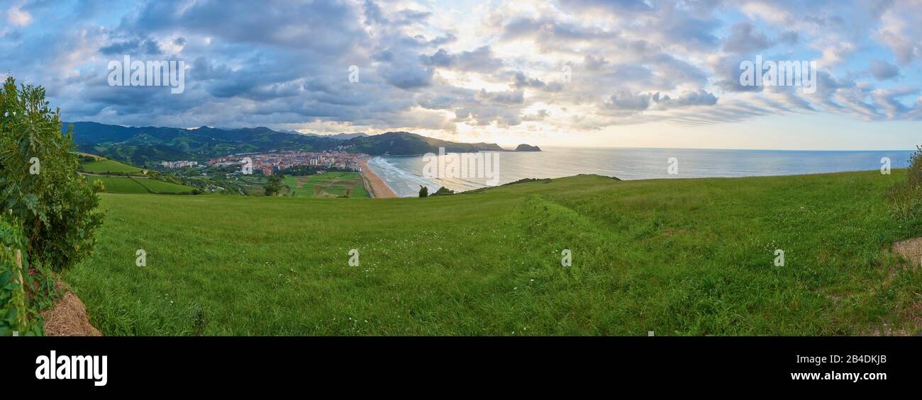 Landschaft, Küste, Meer, Zarautz, Baskenland, Spanien Stock Photo