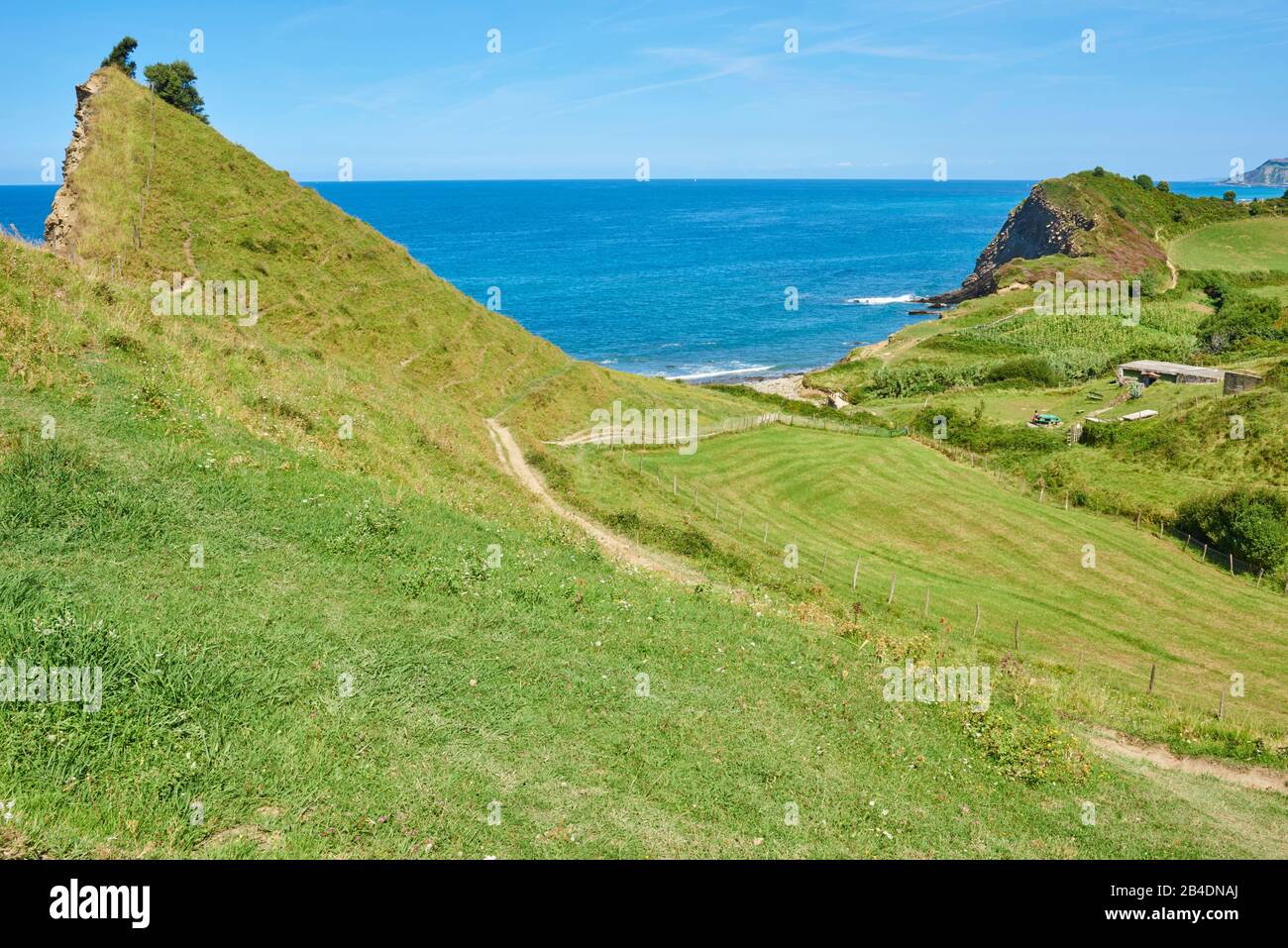 Landscape, coast, Geopark, Costa Vasca, sea, between Zumaia and Itxaspe, Basque Country, Spain Stock Photo