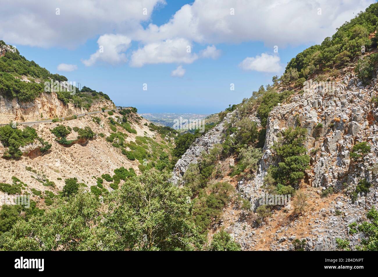 Landscape, vegetation, mountain near Plakias, Crete, Greece Stock Photo