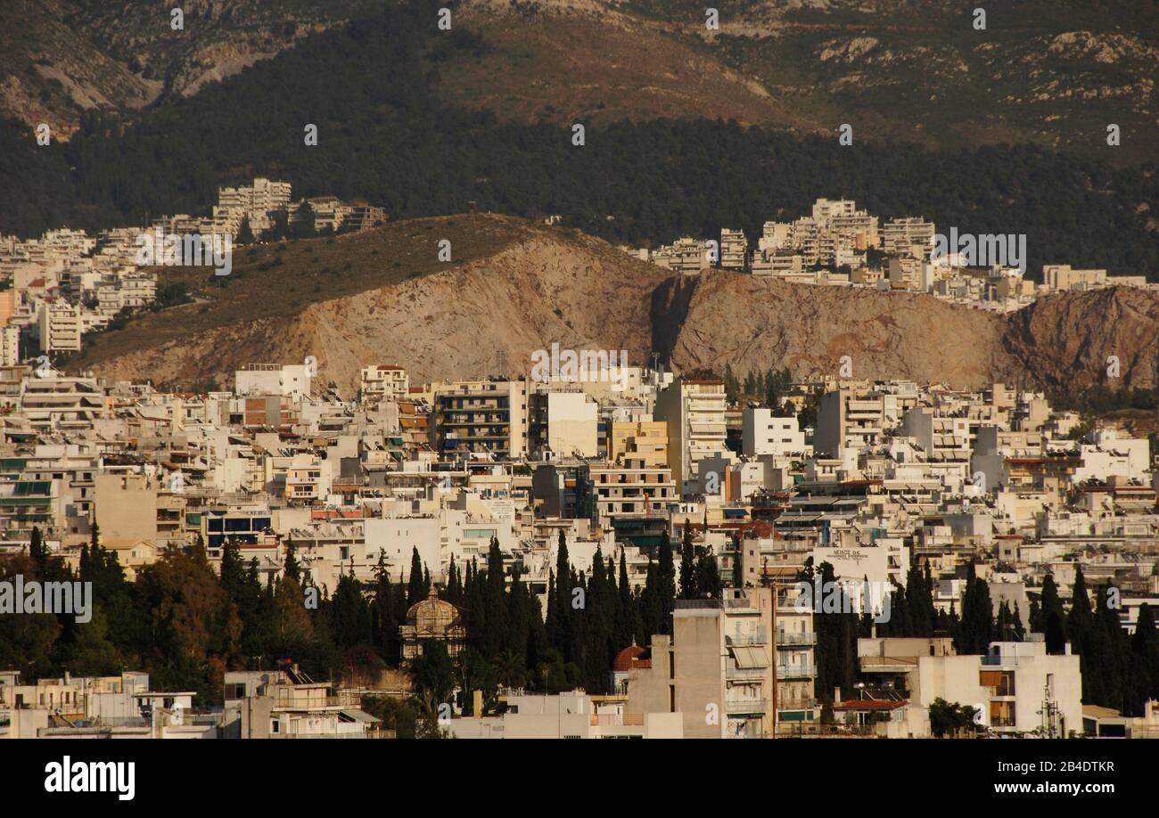 Greece, Athens. Partial view of the city. Attica. Stock Photo