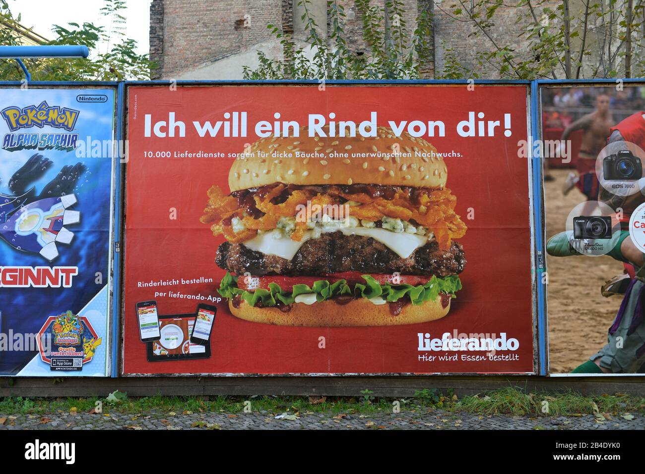 Werbung, Lieferando, Berlin, Deutschland Stock Photo