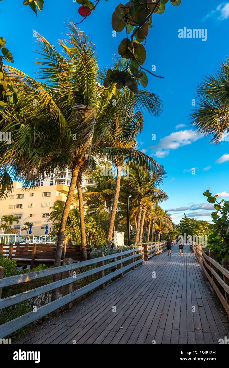 Boardwalk, Miami Beach, Florida, USA, Nordamerika Stock Photo