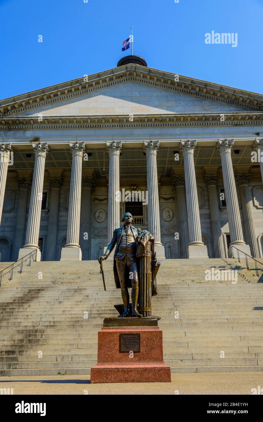 Washington statue Columbia South Carolina home of the Statehouse