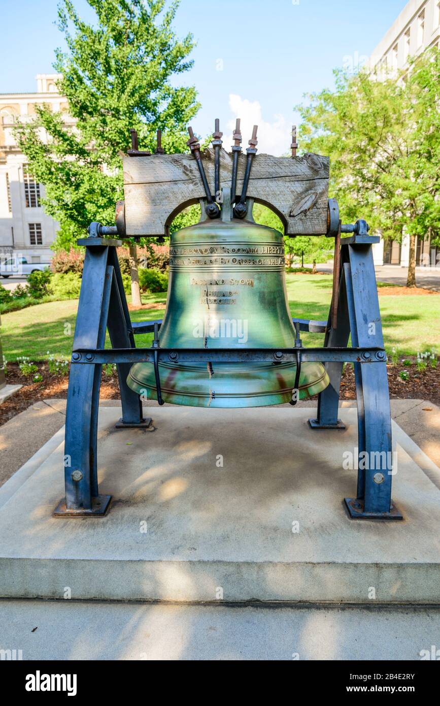 Liberty Bell replica Columbia South Carolina home of the Statehouse Capital building with a rich history Stock Photo