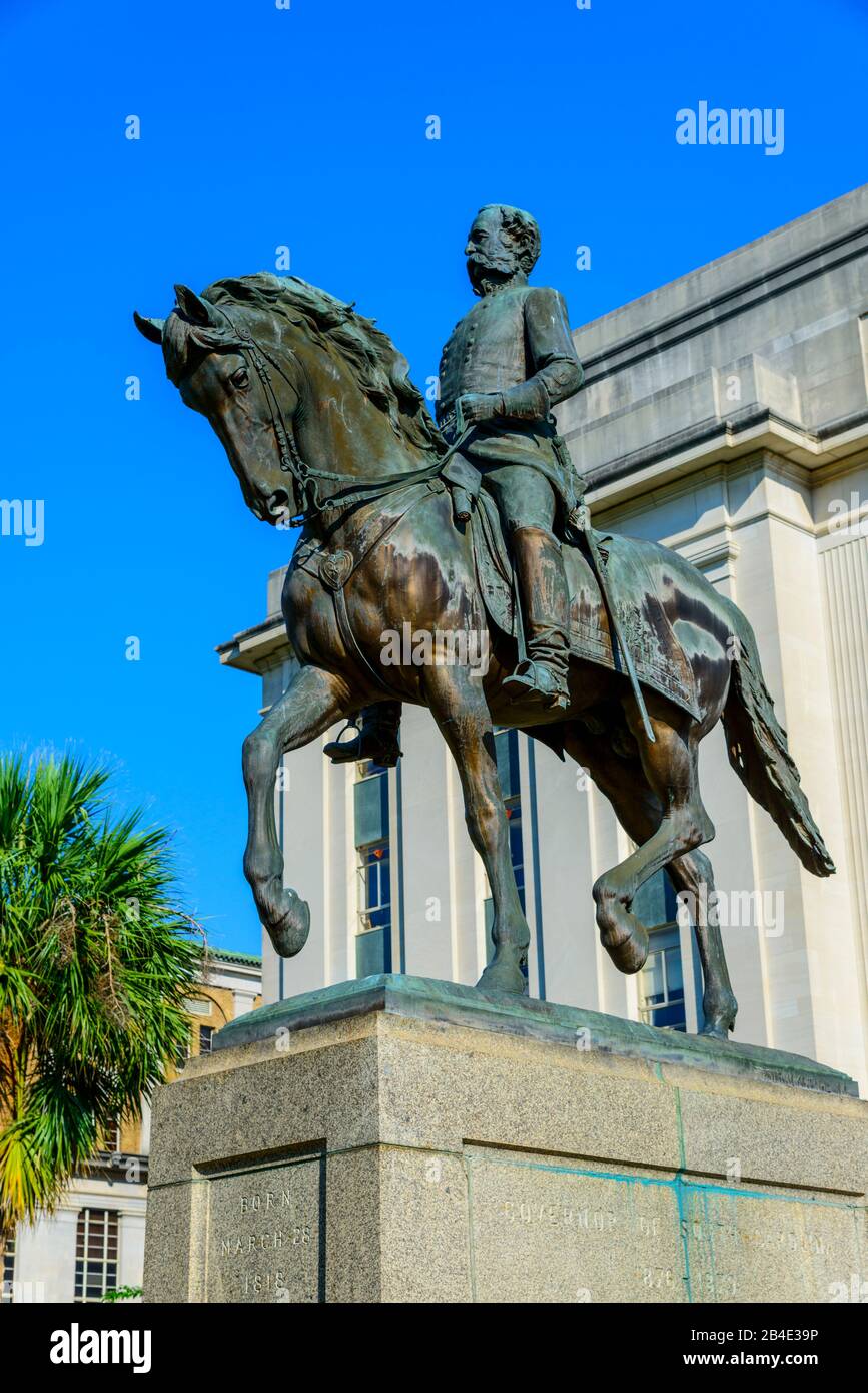 Wade Hampton statue memorial Columbia South Carolina home of the