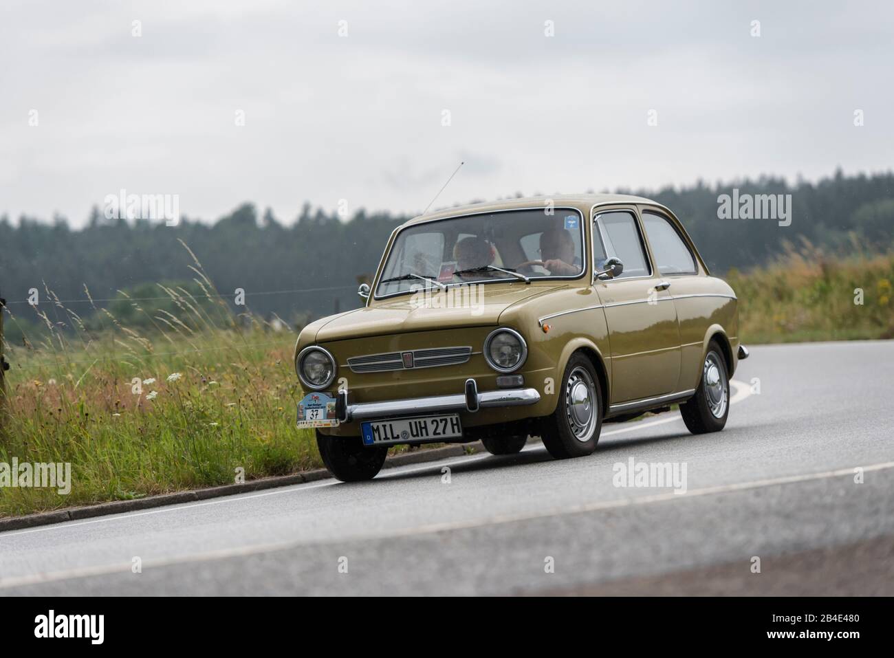 Bad König, Hesse, Germany, Fiat 850 Special, built in 1969, 843 cc displacement, 27 KW at the classic festival. Stock Photo