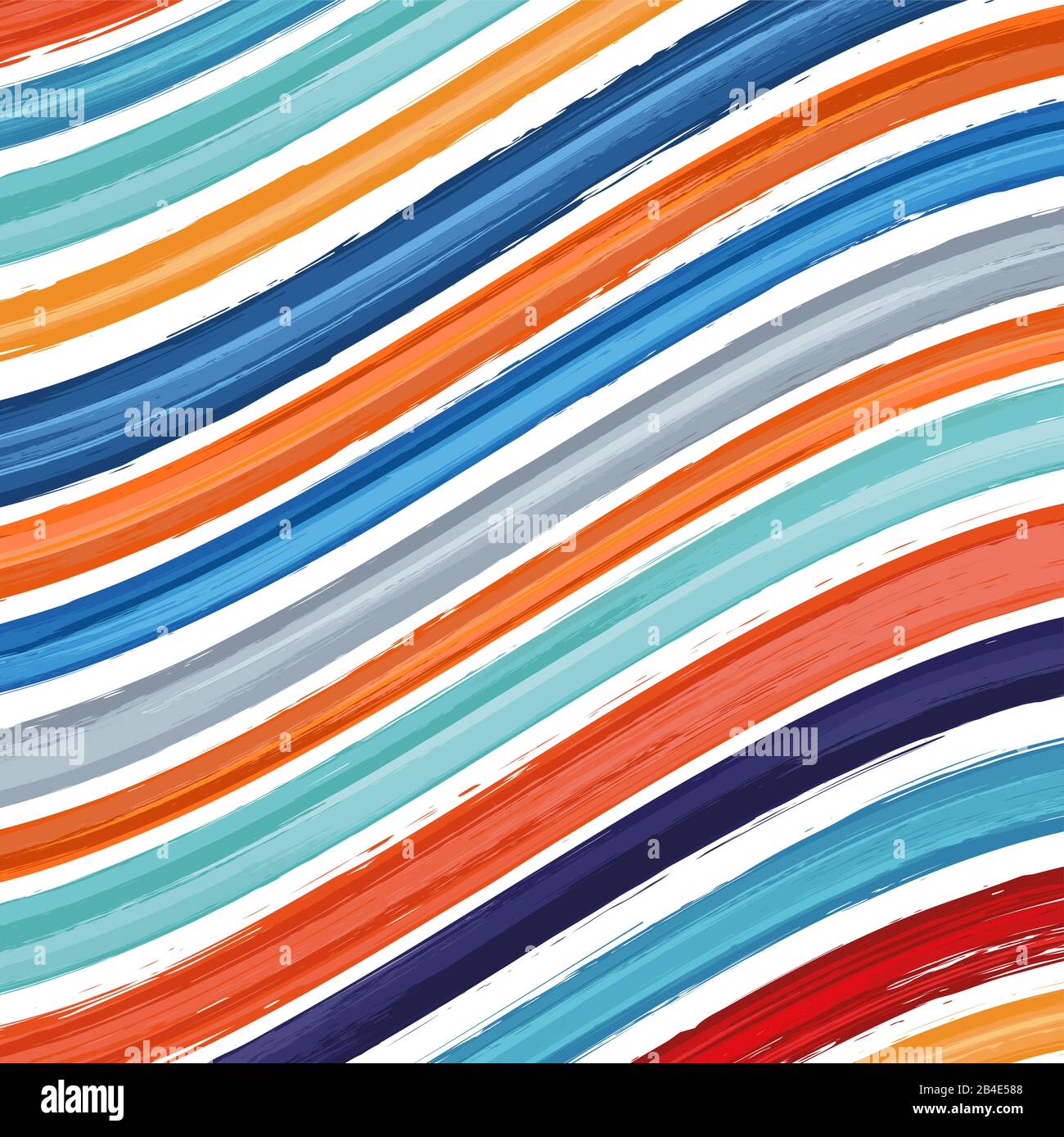 Colorful pattern with paint brushes strokes Stock Vector