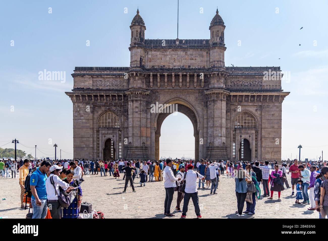 India, Maharashtra, Mumbai, Gateway of India, Landmark, Tourists Stock Photo