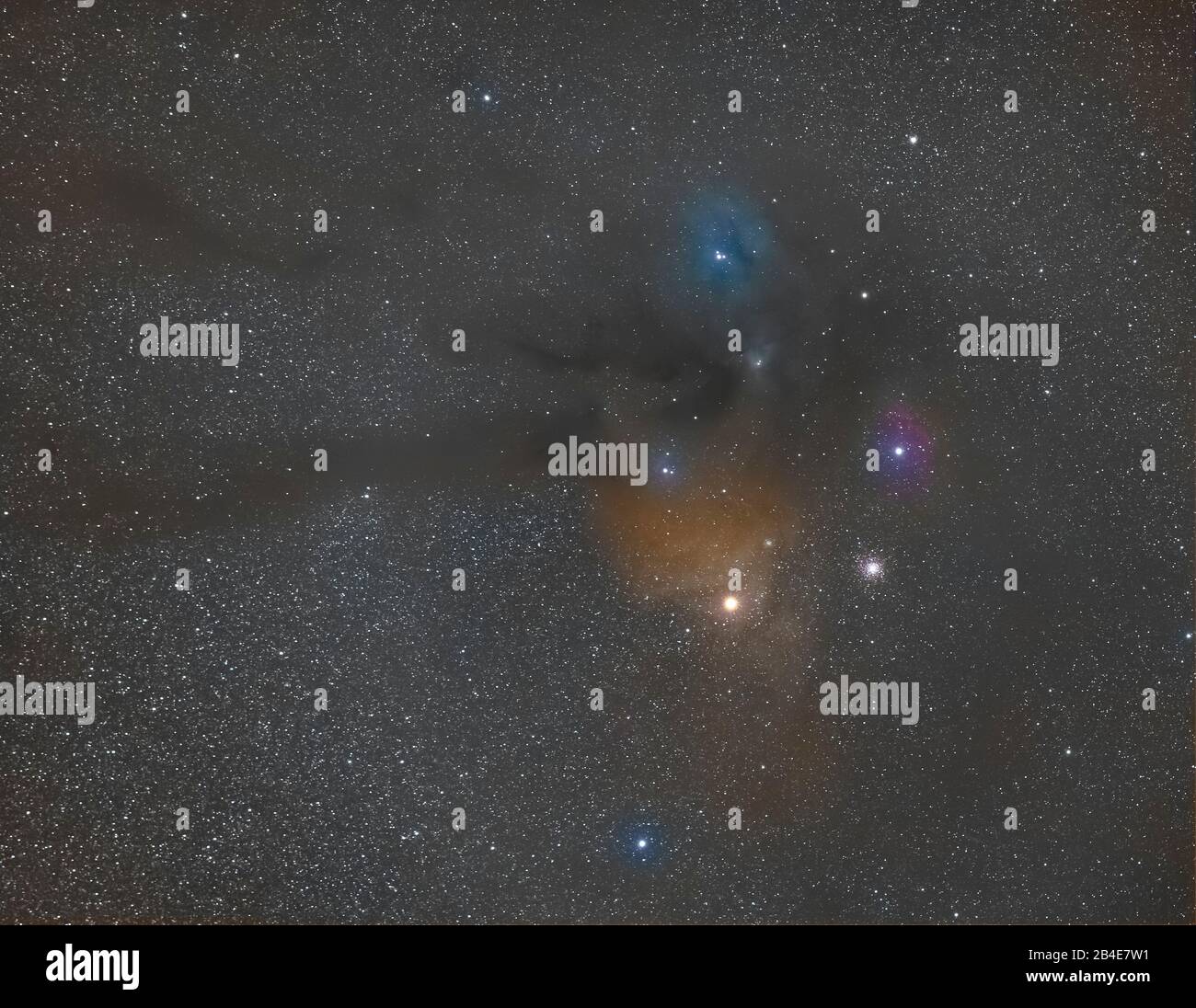 Antares region in the constellation Scorpio. Stock Photo