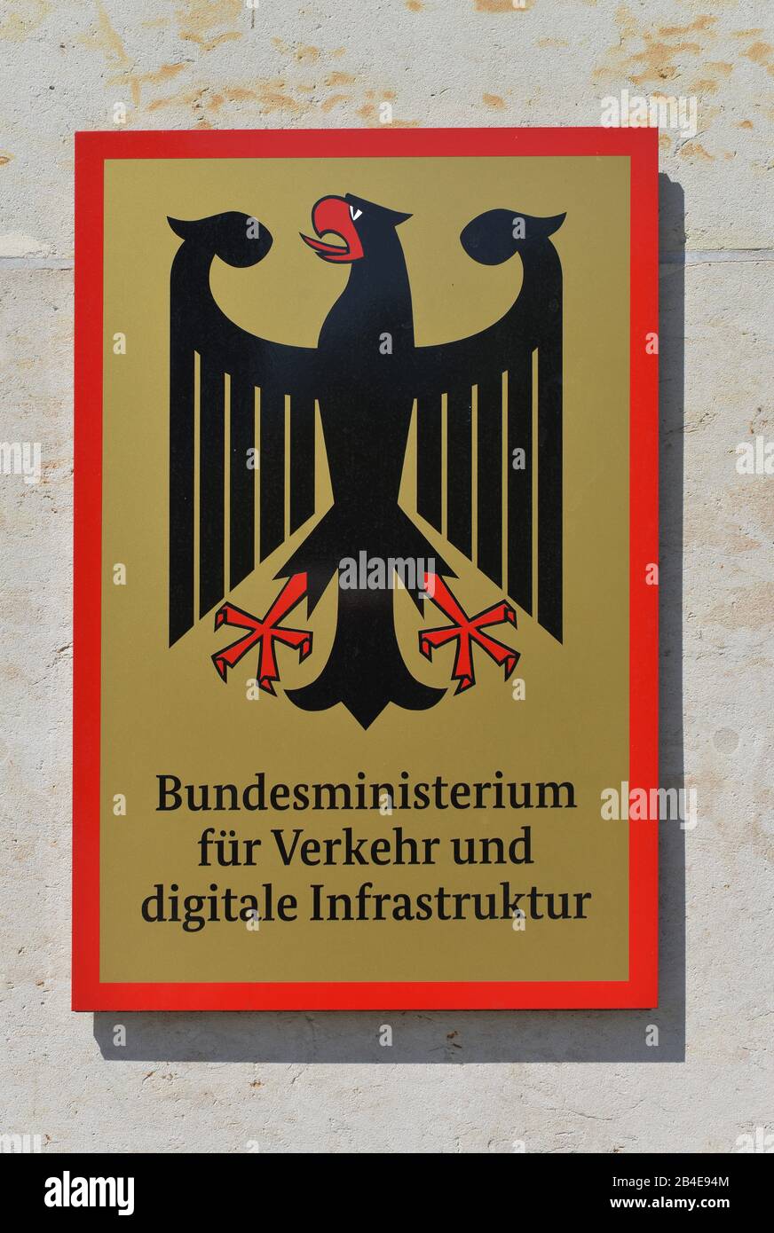 Tafel, Bundesministerium fuer Verkehr und digitale Infrastruktur, Invalidenstrasse, Mitte, Berlin, Deutschland Stock Photo