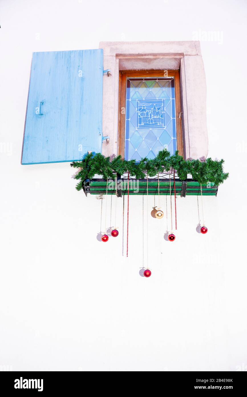 Christmas decoration at a window Stock Photo
