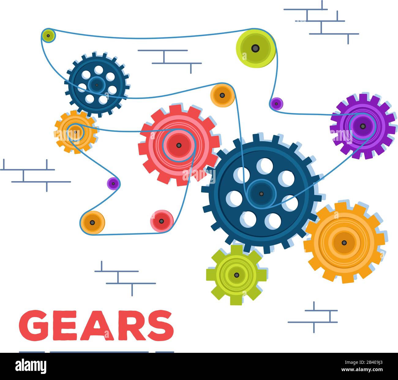 Mechanism from rotating gears and cogs Stock Vector Image & Art Alamy