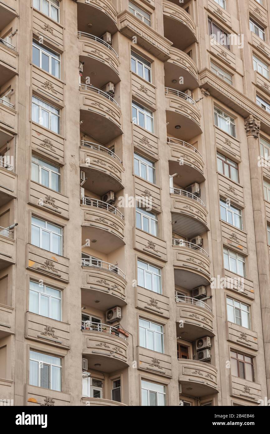 Azerbaijan, Baku, apartment buildings, Hasanoghlu Street by Heydar
