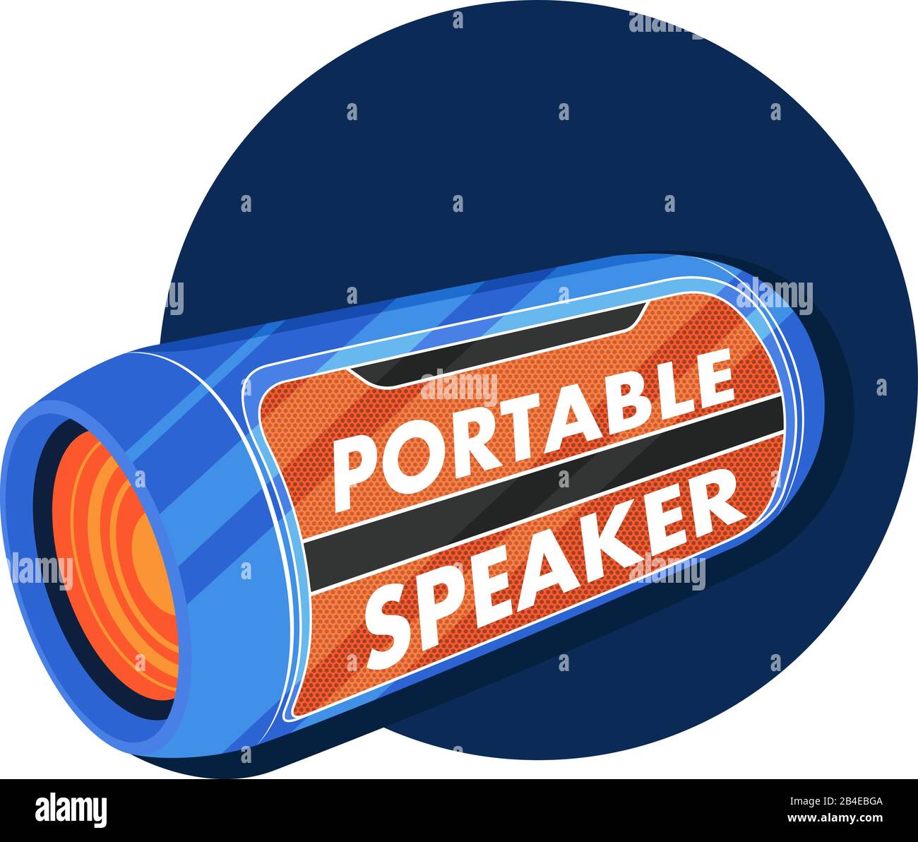 Portable wireless speaker in flat style Stock Vector