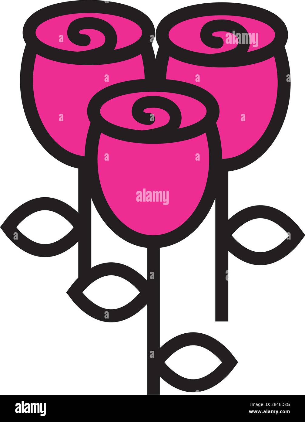 garden roses flowers line and fill icon Stock Vector Image & Art - Alamy