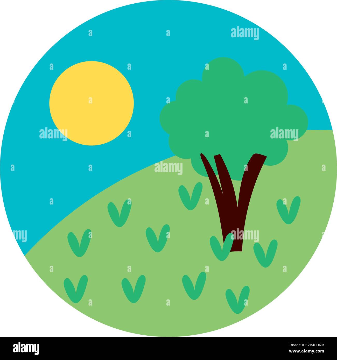 forest landscape day scene flat style icon Stock Vector Image & Art - Alamy