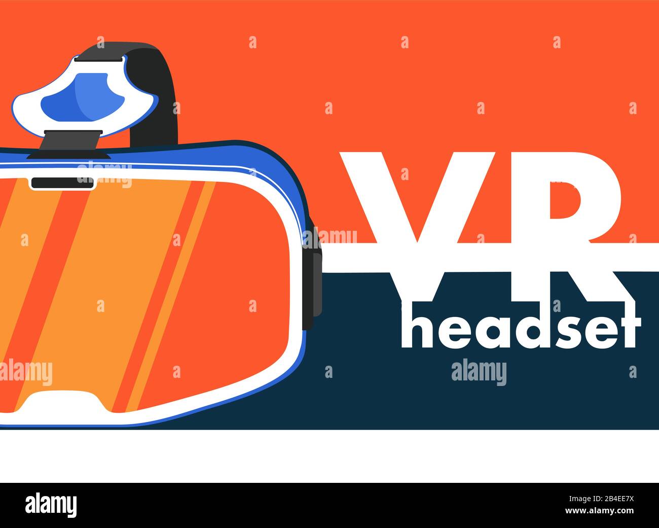 VR headset device in flat style Stock Vector