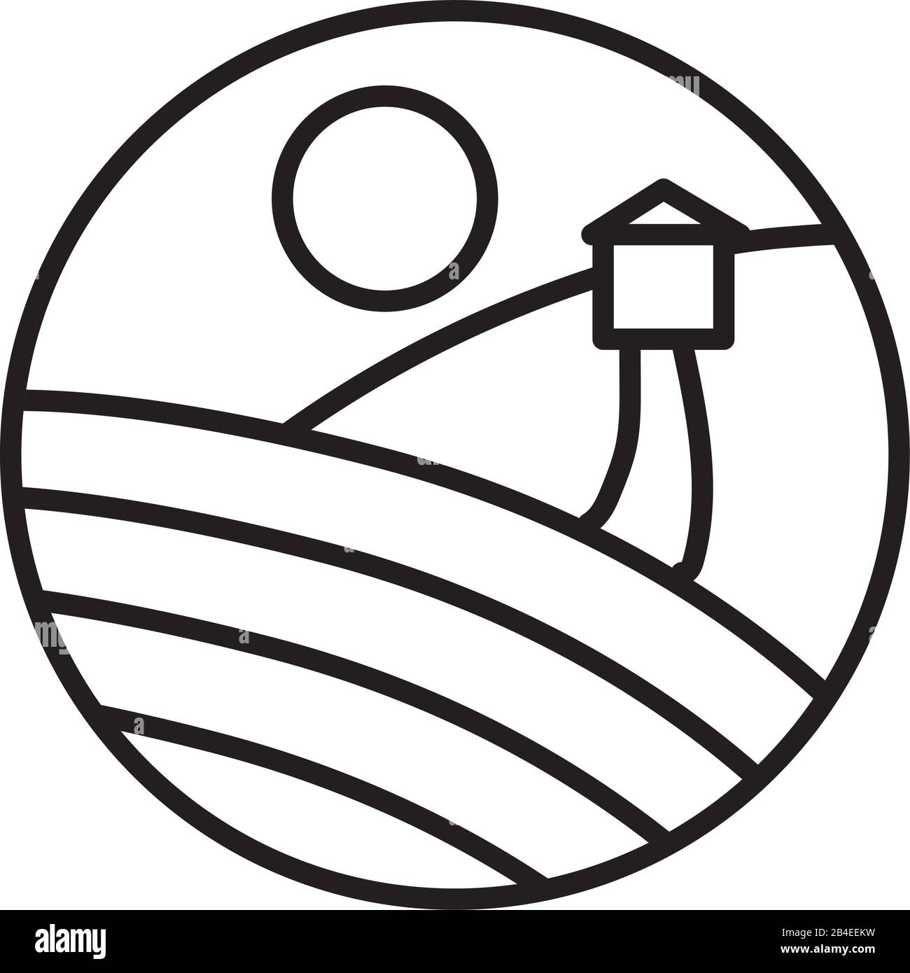 landscape scene with grass line style icon Stock Vector Image & Art - Alamy
