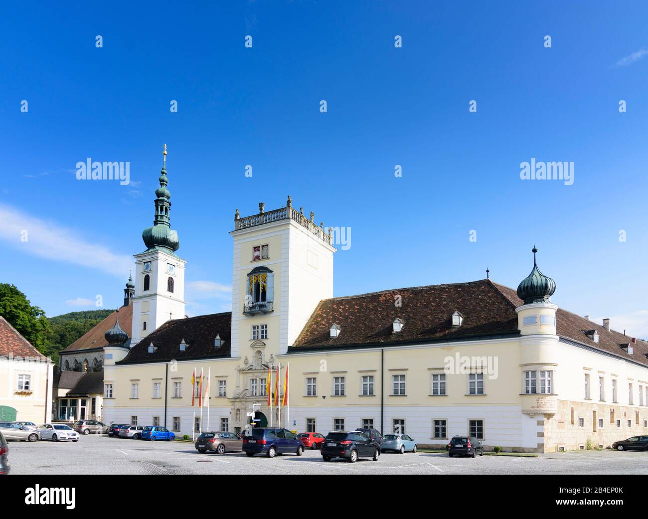Heiligenkreuz , Heiligenkreuz Abbey in Wienerwald, Vienna Woods, Niederösterreich, Lower Austria, Austria Stock Photo