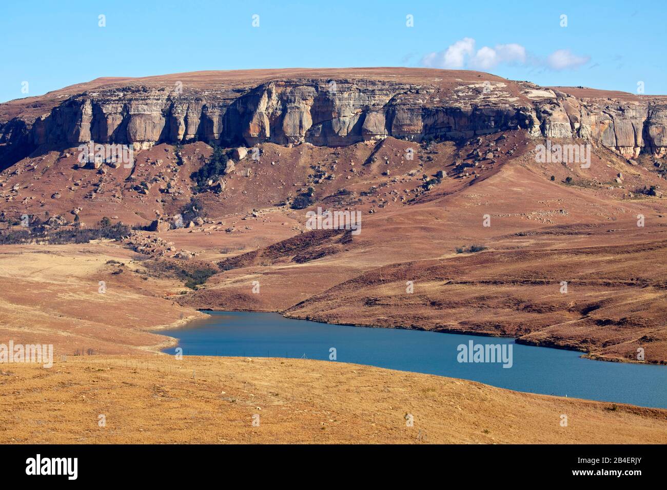 Mount Lebanon and Sterkfontein Reservoir near Harrismith in the Free State. Stock Photo