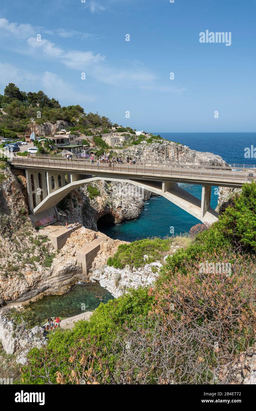 Gagliano del Capo, Salento, Puglia, Italy, Europe. The Ciolo bridge Stock Photo