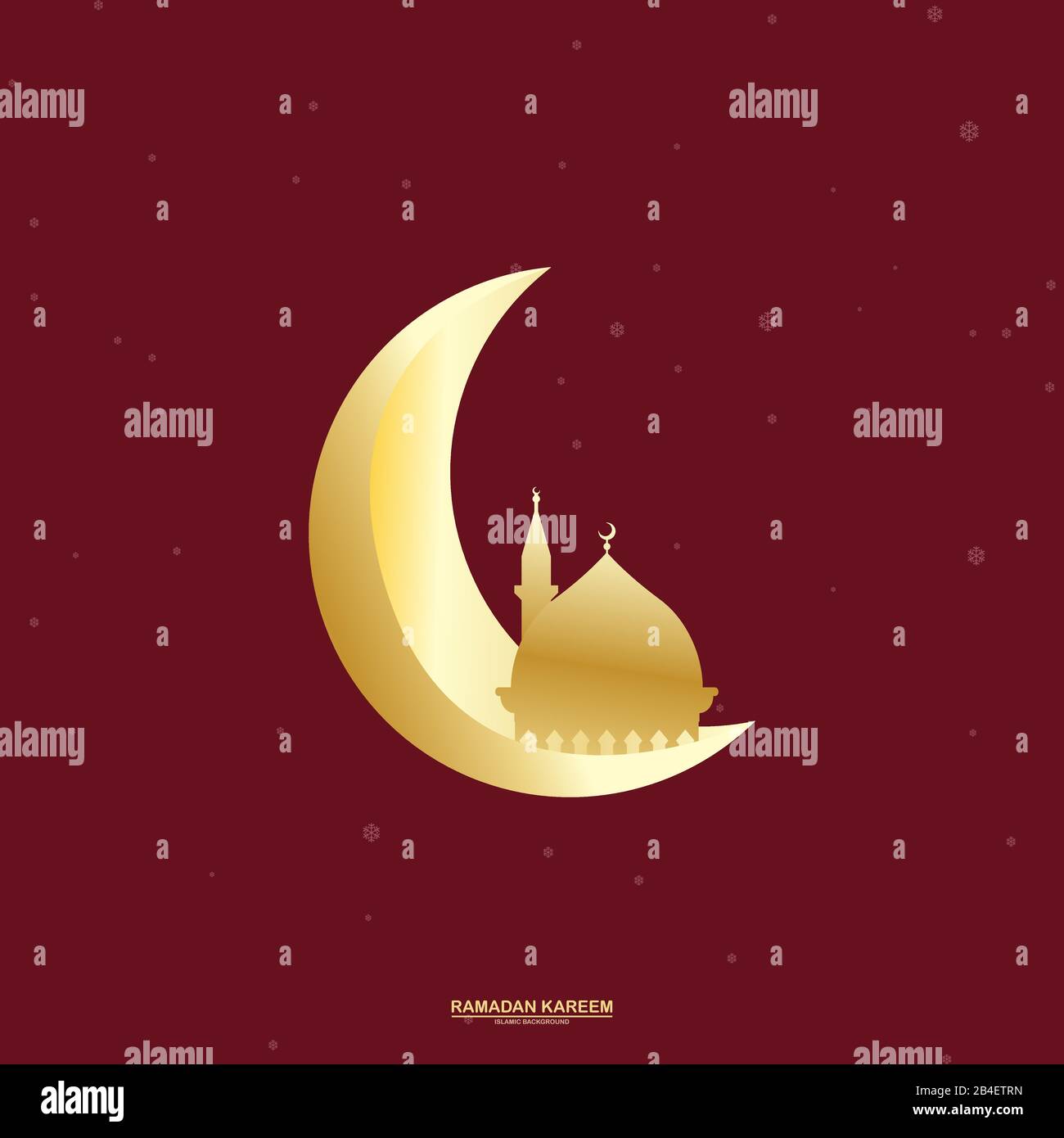Ramadan moon, stars. Party decoration. Golden star and moon. Greeting