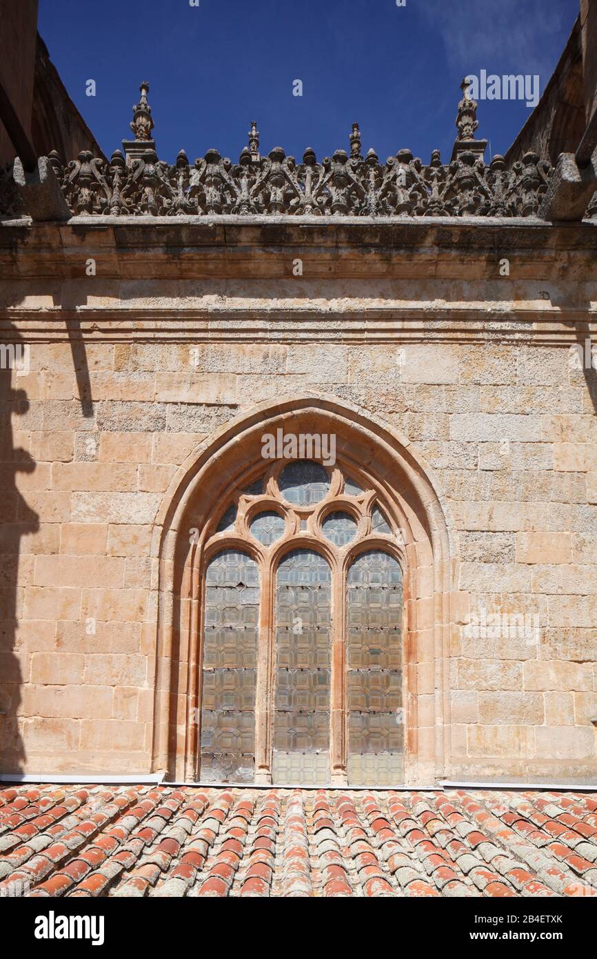 Stained glass window on the roof of the cathedral, Salamanca, Castilla