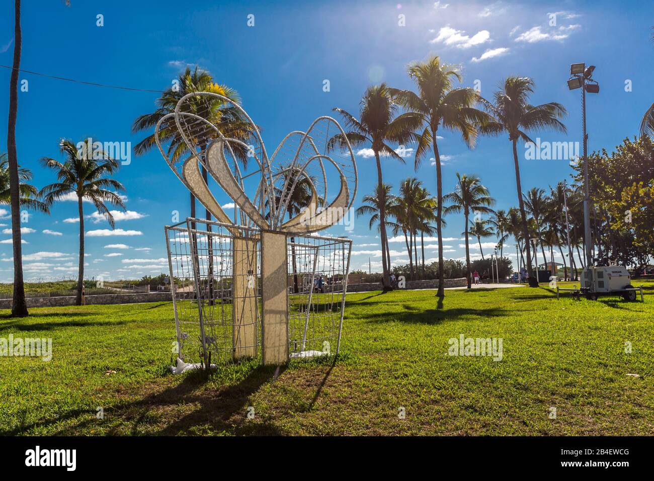 Weihnachtsdekoration, Lummus Park, Miami Beach, Miami-Dade County, Florida, USA, Nordamerika Stock Photo