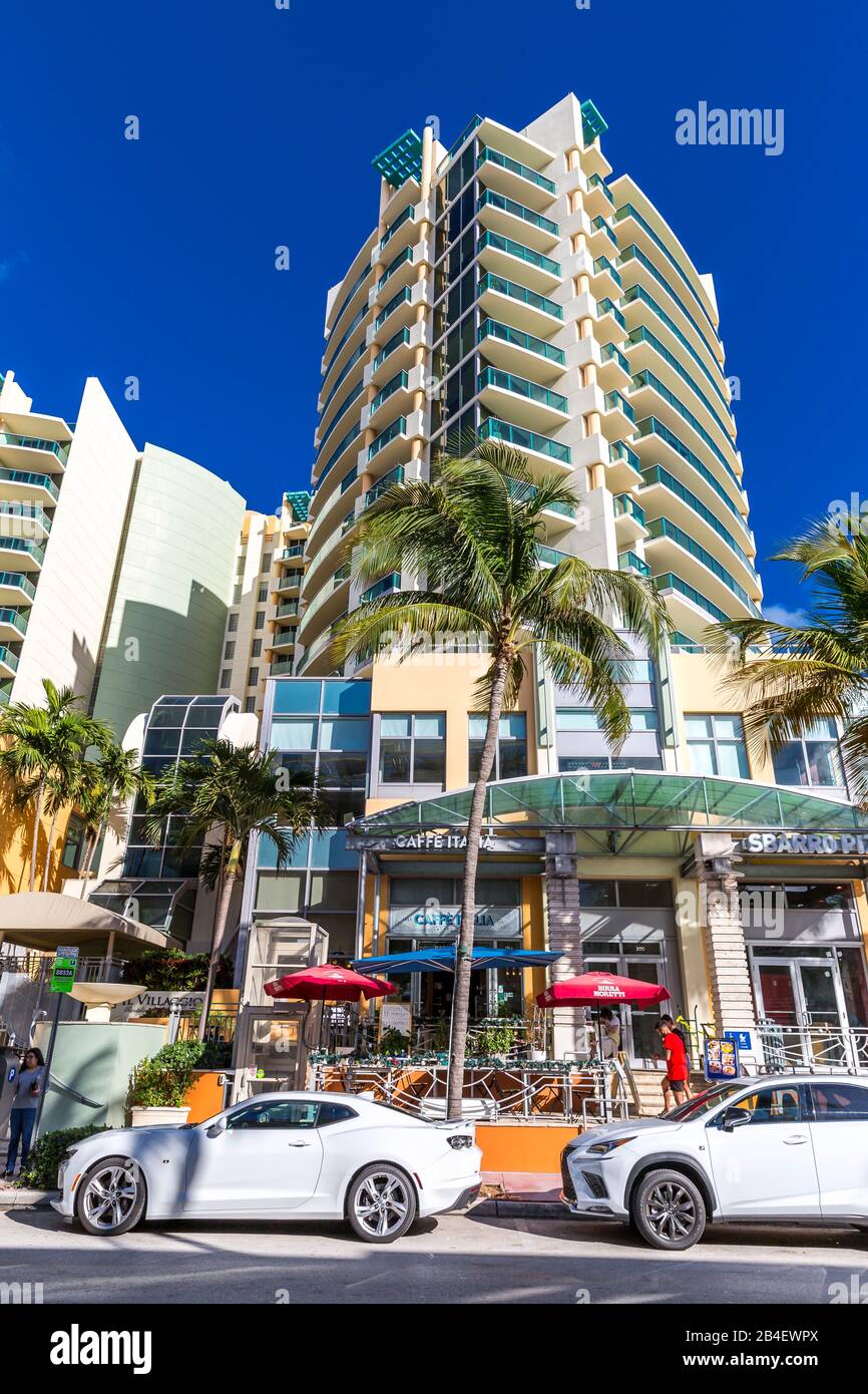 Hotels, Ferienwohnungen und Luxusappartements, South Beach, Miami Beach, Miami-Dade County, Florida, USA, Nordamerika Stock Photo