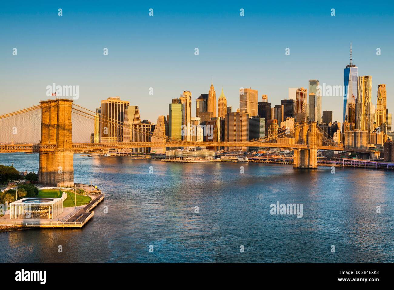 Manhattan and Brooklyn Bridge, New York City, USA Stock Photo