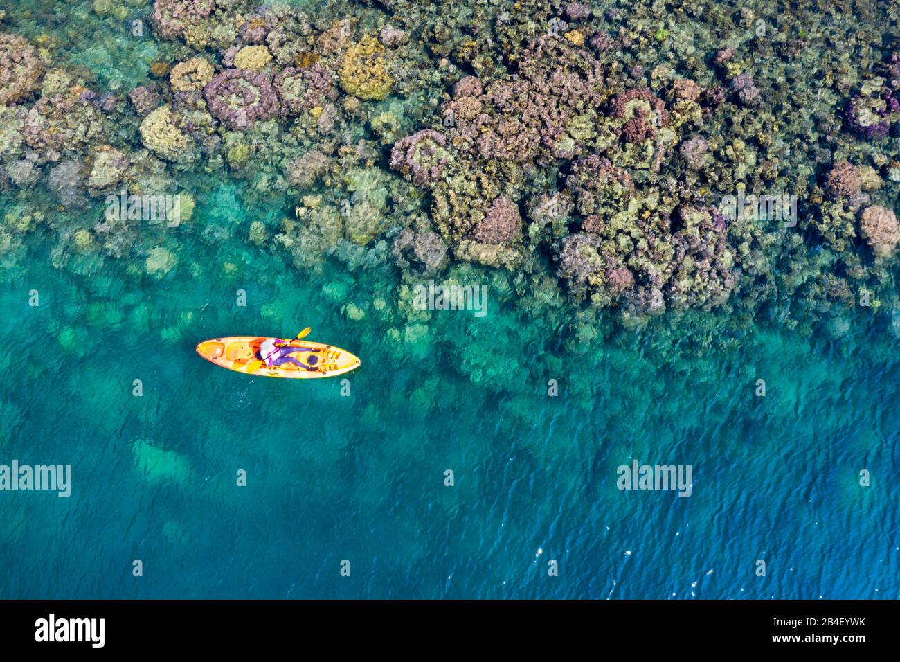 Kayaking in Fjords near Tufi, Tufi, Cape Nelson, Papua New Guinea Stock Photo