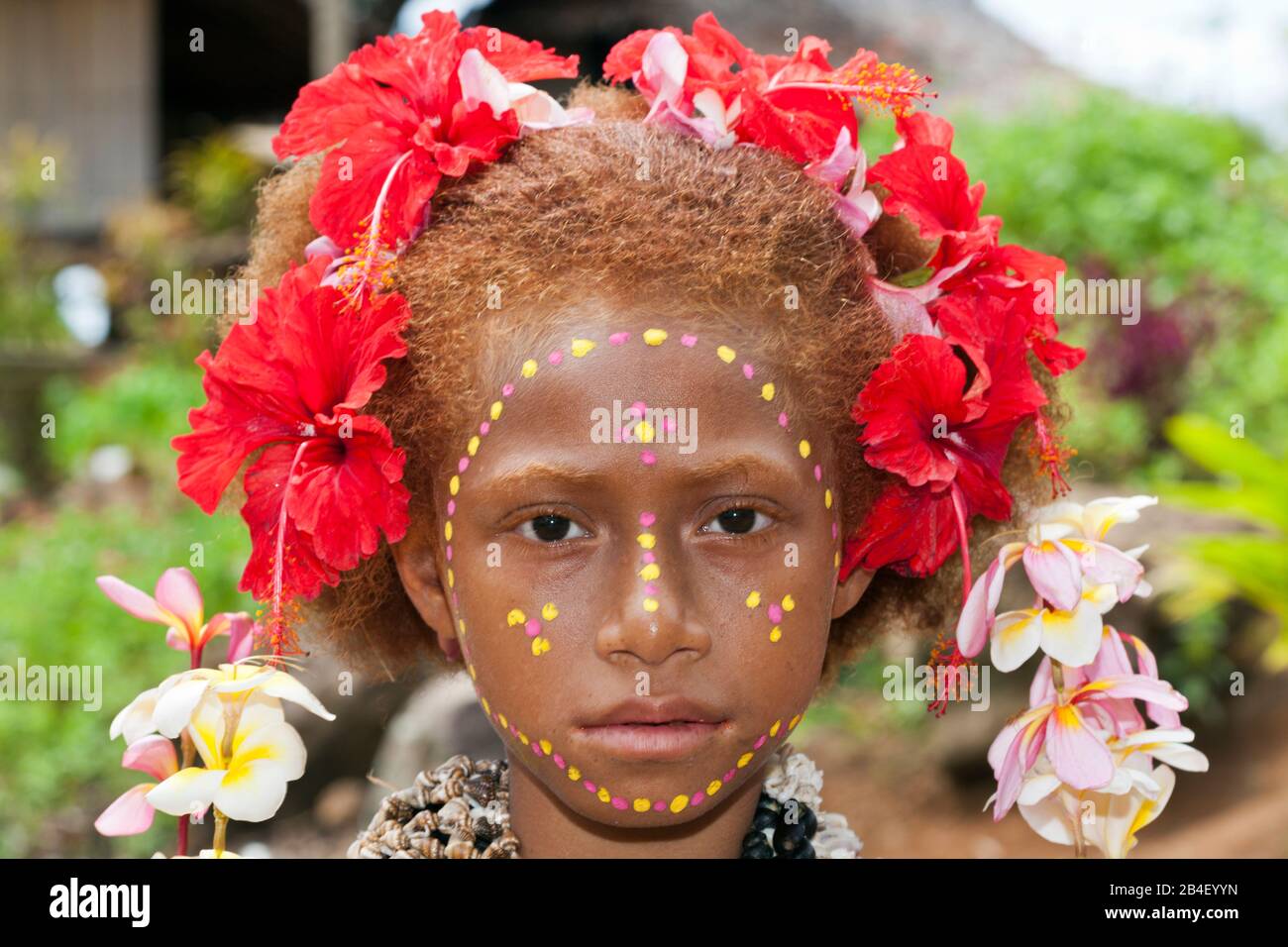 Girl of Kofure, Tufi, Oro Province, Papua New Guinea Stock Photo