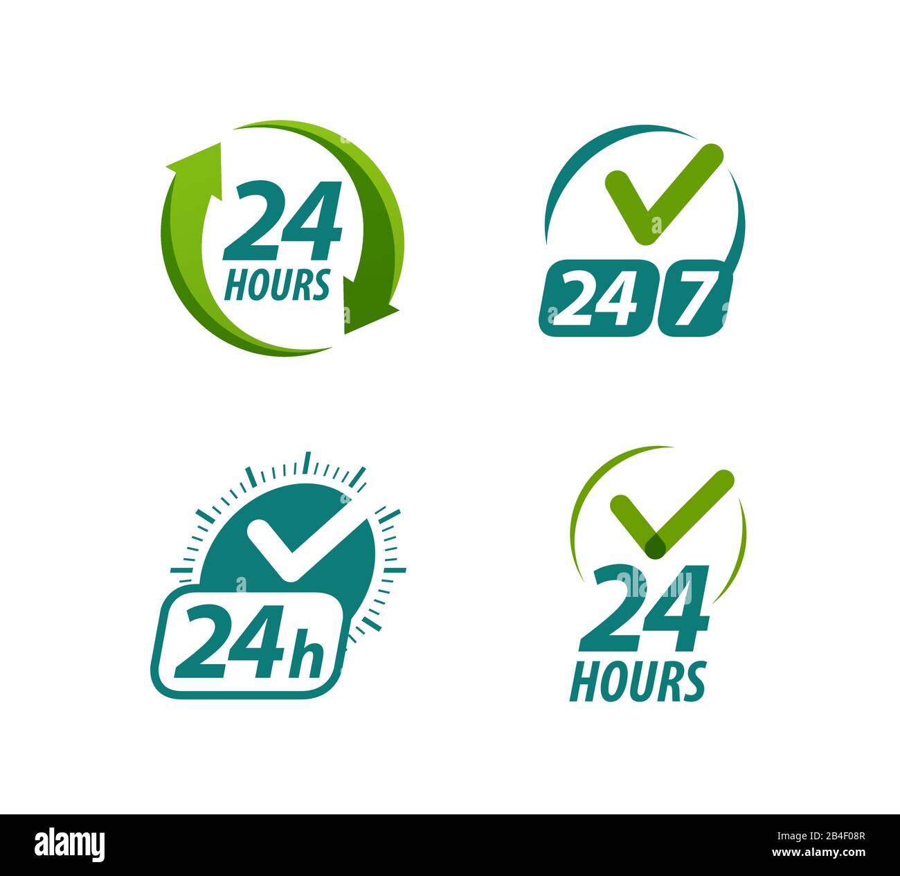 Open 24 hours a day symbol or logo. Always available icon vector Stock Vector