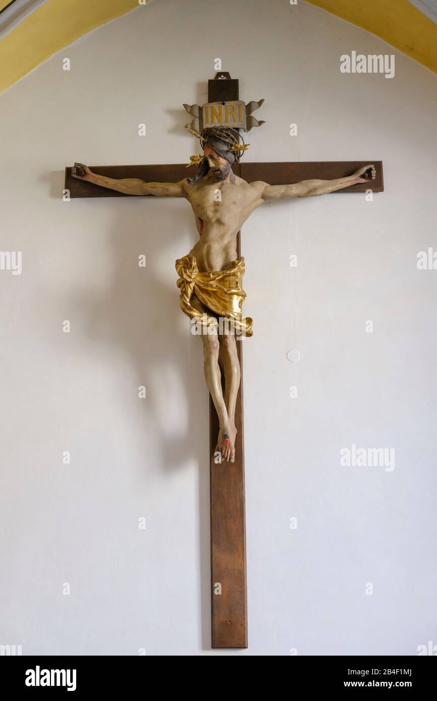 Crucifix by Hans Leinberger, Münster St. Kastulus, Moosburg an der Isar, Upper Bavaria, Bavaria, Germany Stock Photo