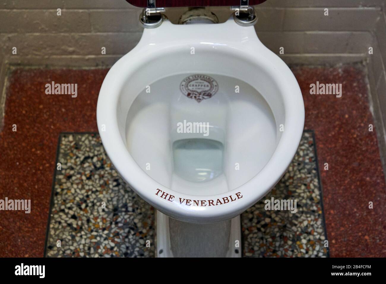 A traditional toilet bowl in the Victorian-era gents ...