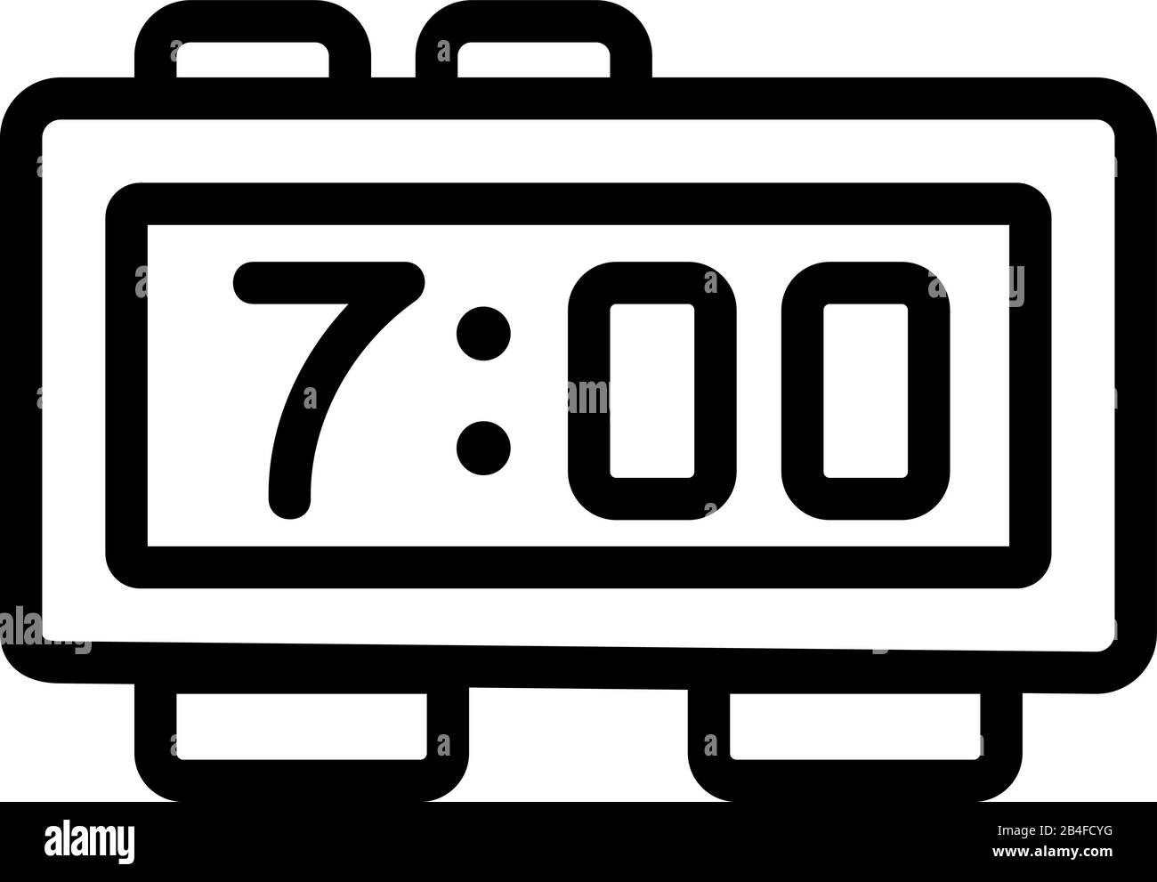 alarm clock icon vector. Isolated contour symbol illustration Stock